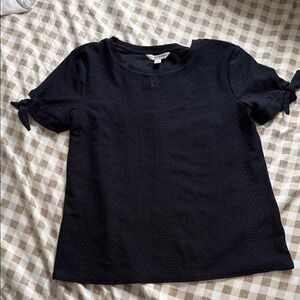 Counterparts Navy Short-Sleeve Tie-Sleeve Tee